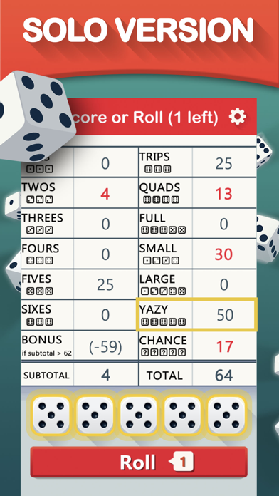 Yazy Yatzy Dice Game official store screenshot 1