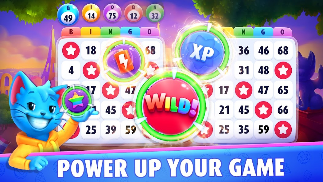 Bingo Blitz screenshot showing power-up play